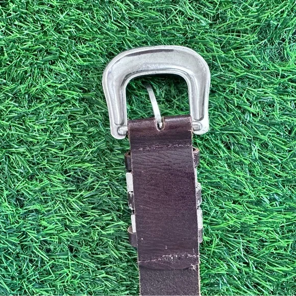 Nocona Brown 100% Leather Belt with Silver Buckle size small